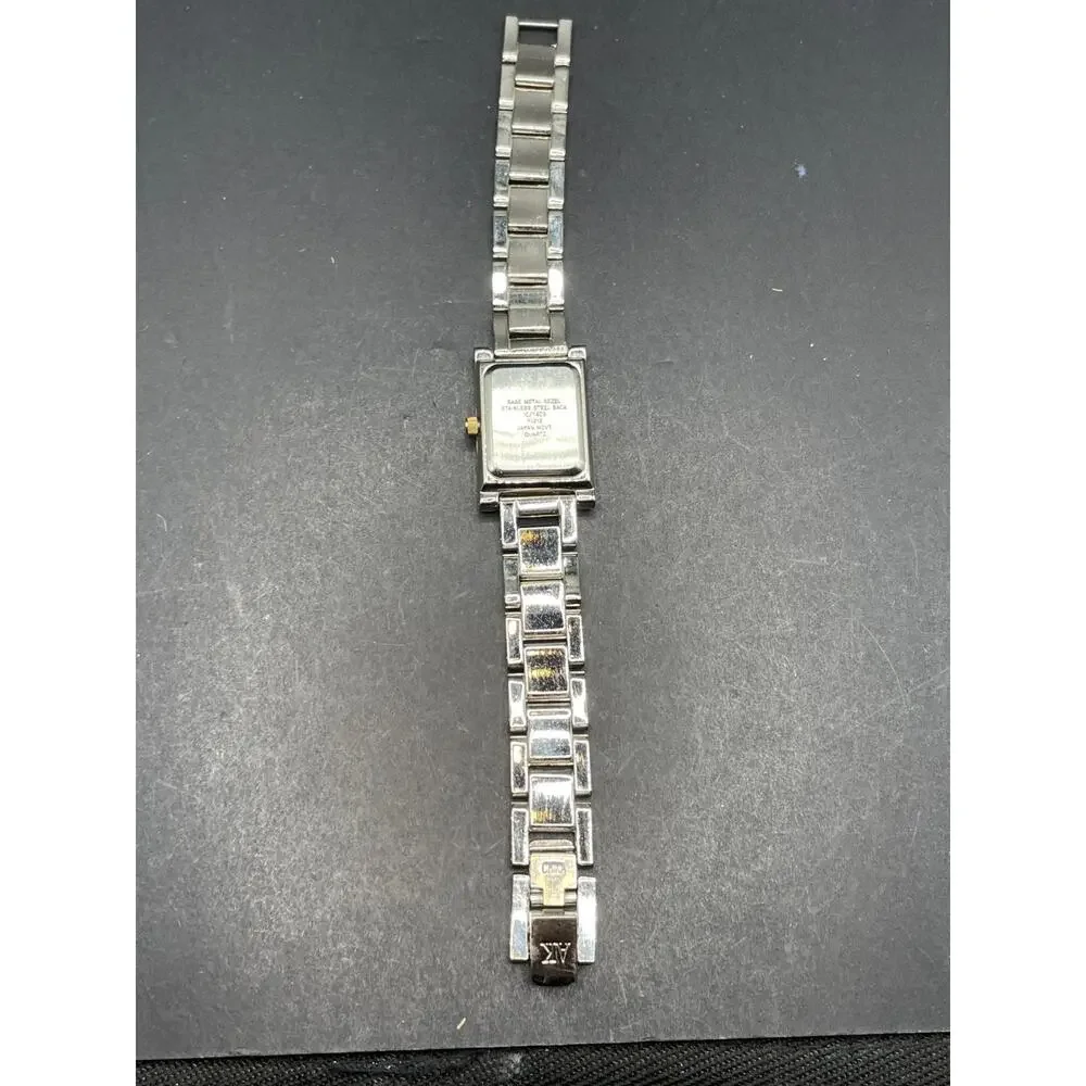 Anne Klein Women's 10/1409 Silver Dial Gold Accented Quartz Watch 21.5mm 6.5